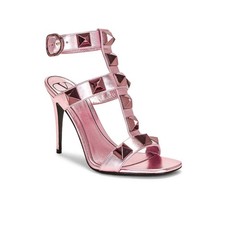 VALENTINO GARAVANI Roman Stud metallic pink gladiator sandals heels EU 37/37.5