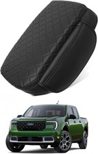 Center Console Armrest Cover For Ford Maverick 2022-2026 Leather Black With Pock