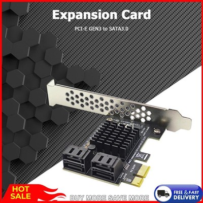 SATA III PCIe Card 4 Port 6Gbps SATA to PCI-e 1X Adapter Converter with Bracket