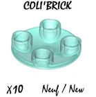 Lego 2654 - 10x Plate round 2x2 rounded bottom - Blue / Trans Light Blue - NEW
