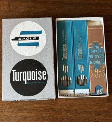 Vintage Box of Eagle Turquoise Drawing Leads 2H 5H 2375