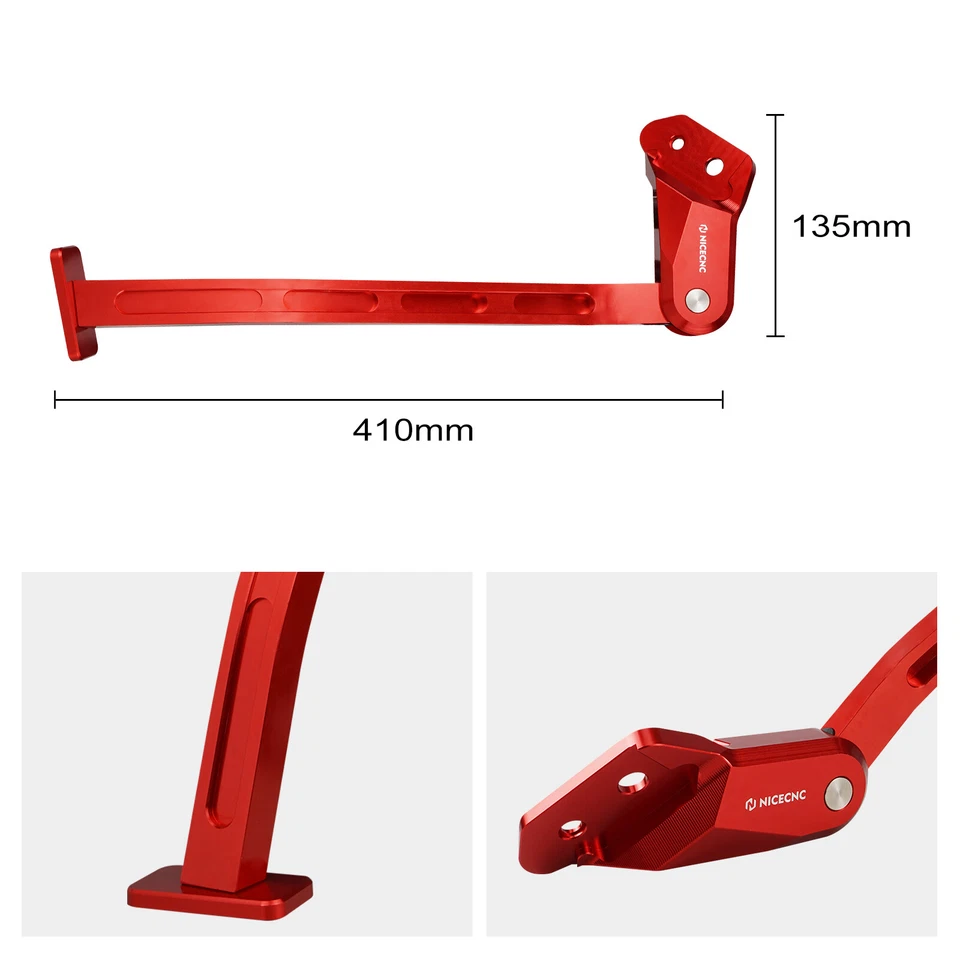 Kickstand Side Stand For Honda CRF 450R 250R 2013-2018 CRF450RWE 2019-2020 Red - Image 3 of 4
