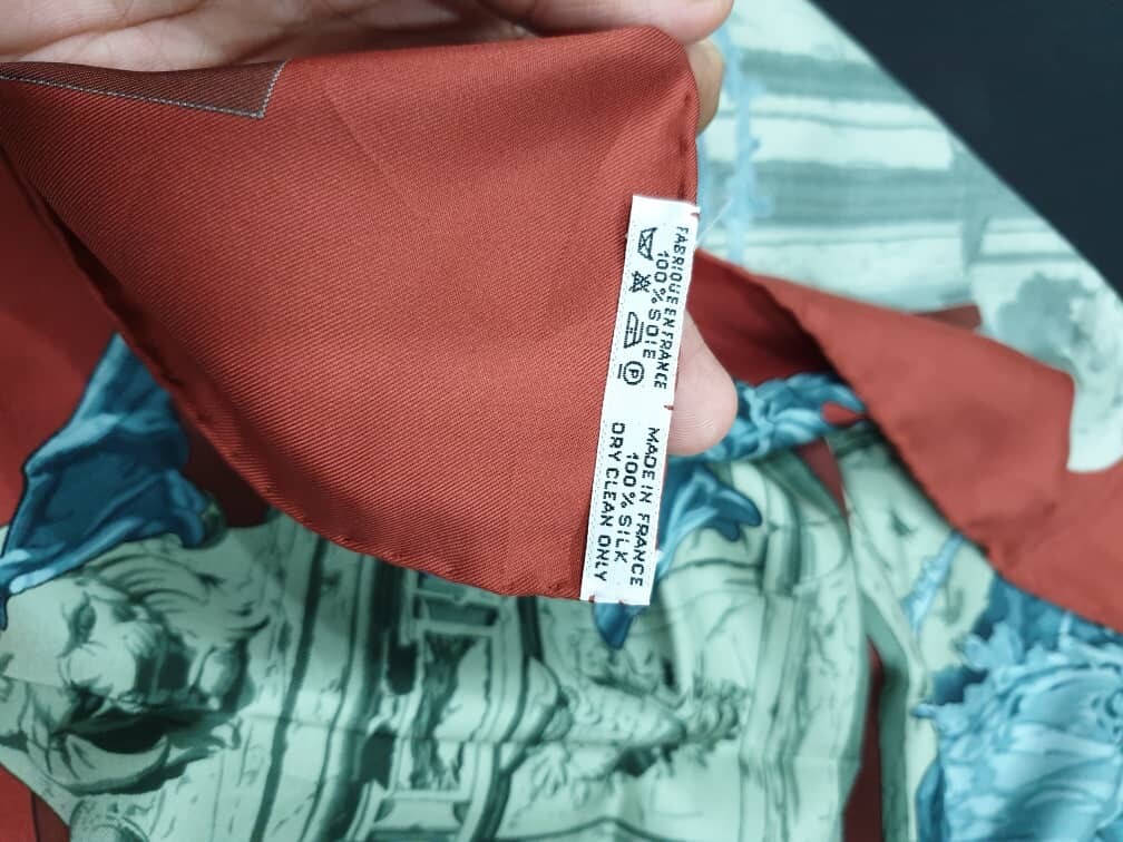 Authentic Hermes Silk Scarf “LA FONTAINE DE BARTHOLDI” By RYBAL 90x90cm