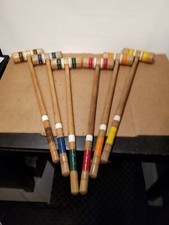 24 1/2" CROQUET MALLET Striped Wood Ribbed - Choose Color - USED - JC Higgins