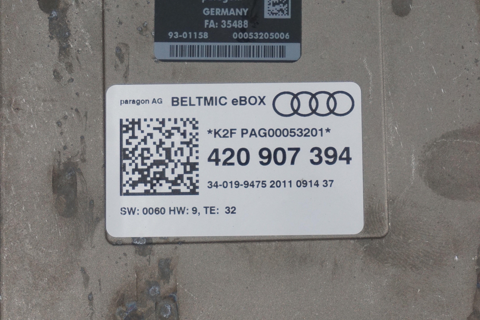 Seat Belt Microphone Control Module Unit OEM 420907394 Audi R8 Type 42 2012