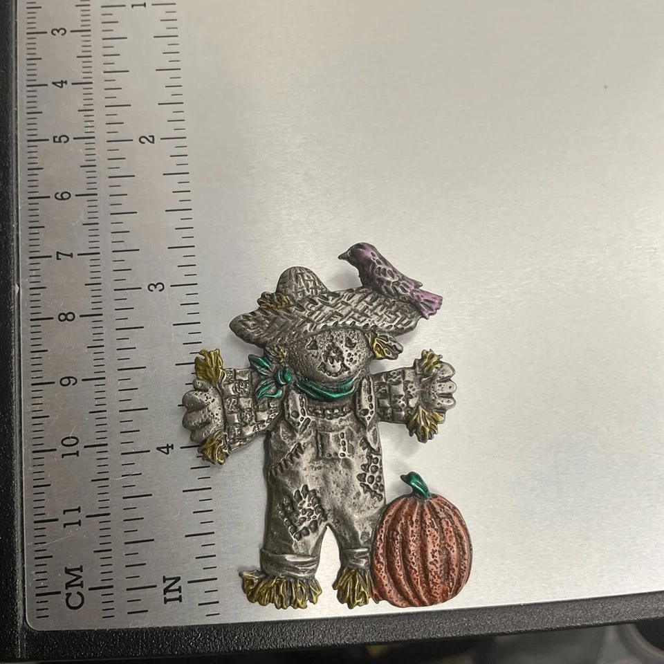 Vintage Spoontiques Brooch/Pin Autumn Fall Pumpkin Bird Crow - Image 2 of 4