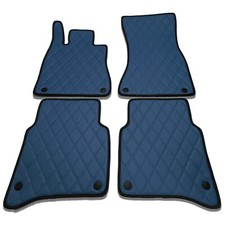 Diamond Eco Leather Yacht Blue Floor Mats W223 Mercedes Maybach S500 S580 S680