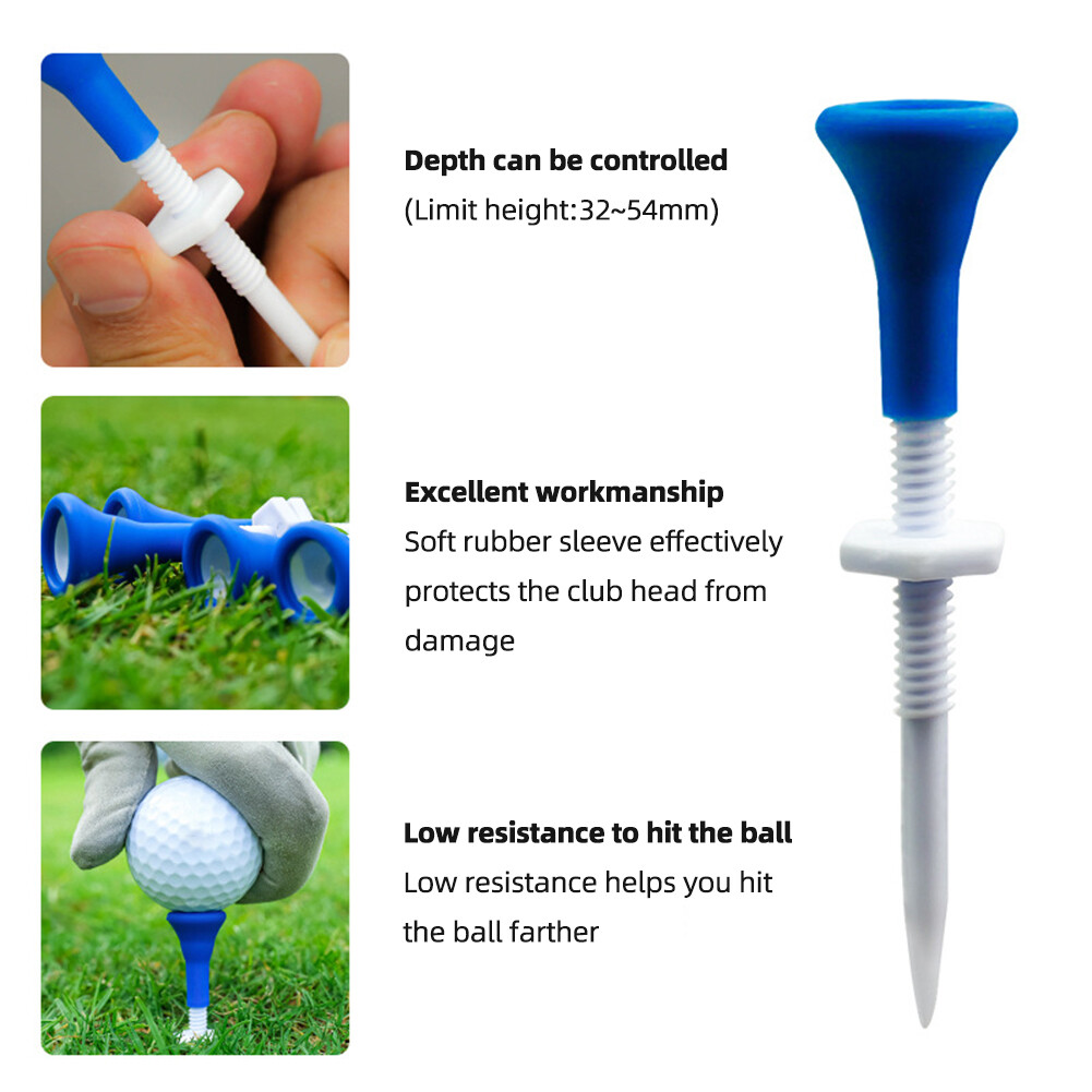 5pcs Golf Ball Tee Holder Adjustable Height Mini Portable Golf Game Accessories eBay