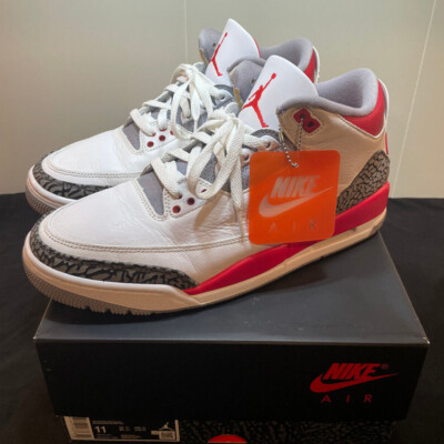 Jordan 3 Retro Fire Red 2022 Size 11 DN3707-160 White/Fire Red/Cement Grey/Black