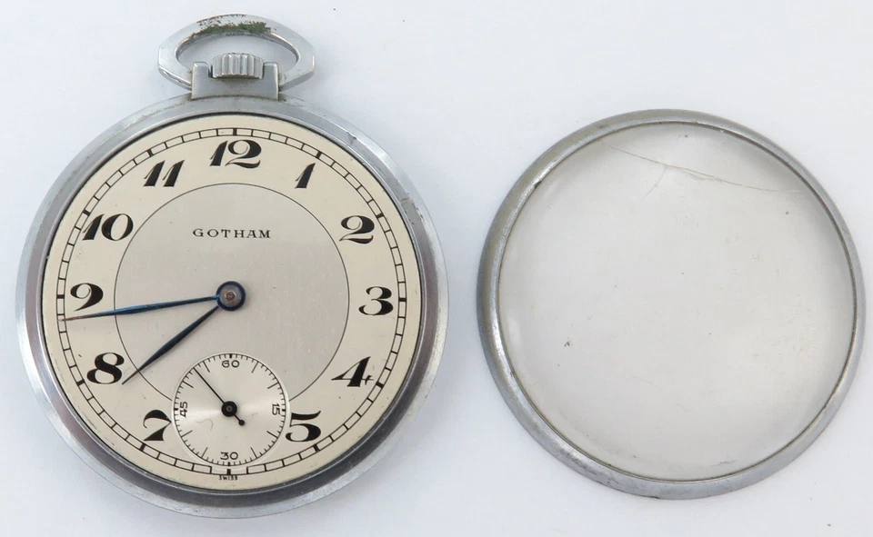 Reloj Bolsillo Hombre Gotham 7J RPKO Buen Dial y Movimiento Limpio/De Colección. Fijador. Foto 4 de 4