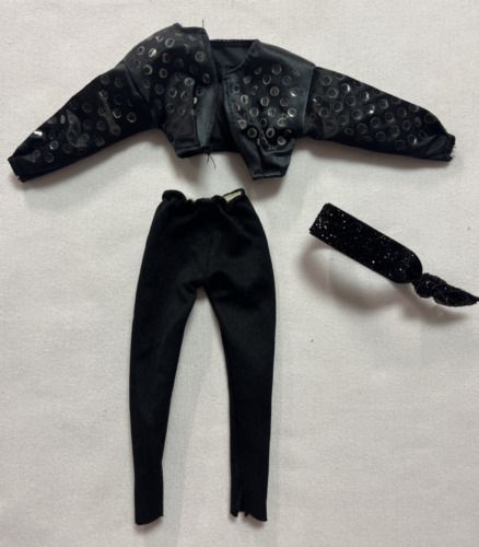 Sequin Bolero Jacket Black Slacks Vintage Barbie Clone Clothes Black
