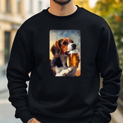 Dog Drinking Beer Sweatshirt Cosy and Perfect for Any Occasion S to 4XL