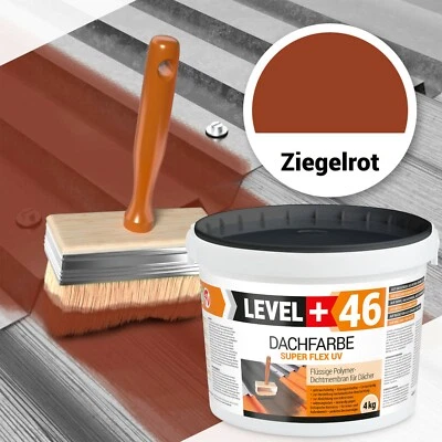 LEVEL+ Roof Paint Tile Red Roof Paint 4kg Plinth Colour Flex UV Resistant House Plinth HQRM46