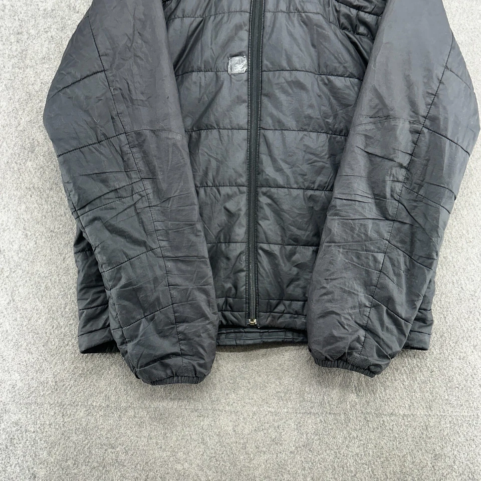 Patagonia Jacket Mens Medium Black Logo Full Zip Pockets Hooded Puffer Coat - Image 2 of 4