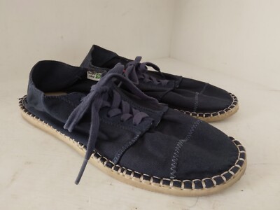 Havaianas Alpargatas Lace Up Shoes Sneakers Espadrille Blue Womens