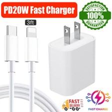 20W PD USB-C Adapter Fast Wall Charger Cable for iphone 14 13 12 11 Pro Max Xt