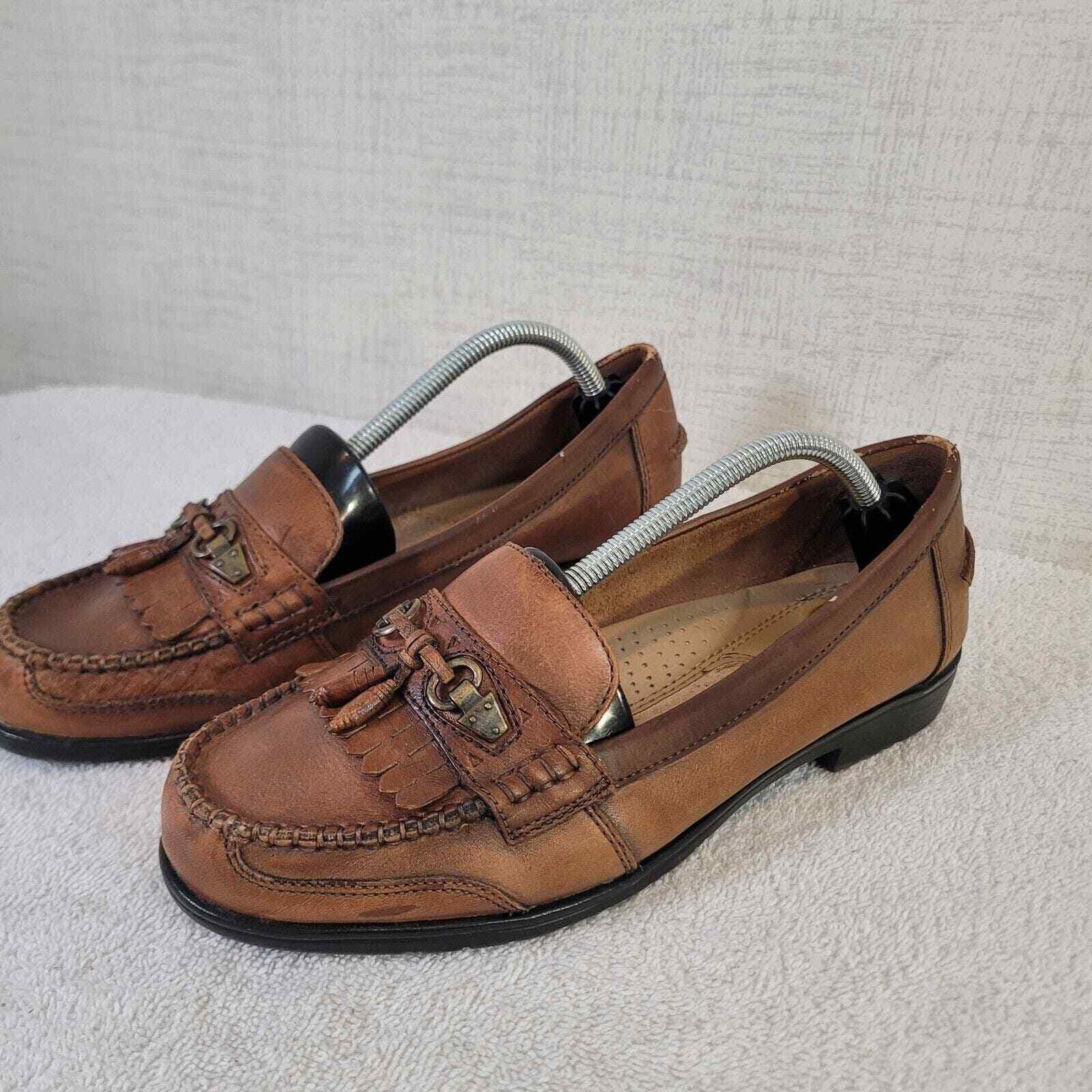 Earth Spirit Women's Comfort Shoes Sz 8 Paula Tassel Loafers Brown Leather