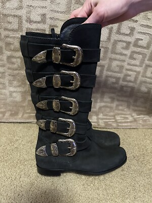 BALMAIN x Giuseppe Zanotti ベルトデザインブーツ 38 Giuseppe Zanotti x Balmain BAD Suede Nubuck buckle boots women's