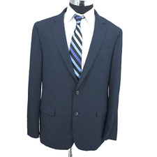 JF J. Ferrar Sports Coat Mens 44R Blue Slim Fit Blazer Jacket 2 Buttons Vented