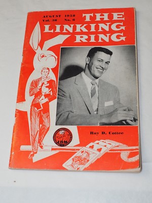 THE LINKING RING Magazine  by ROy Cottee August 1958 Vol.38 No.6(MAGICBBOOK)