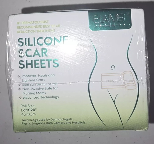 Elaimei Silicone Scar Sheets Roll Size 1.6” X 120” - Exp 08/2025 Sealed