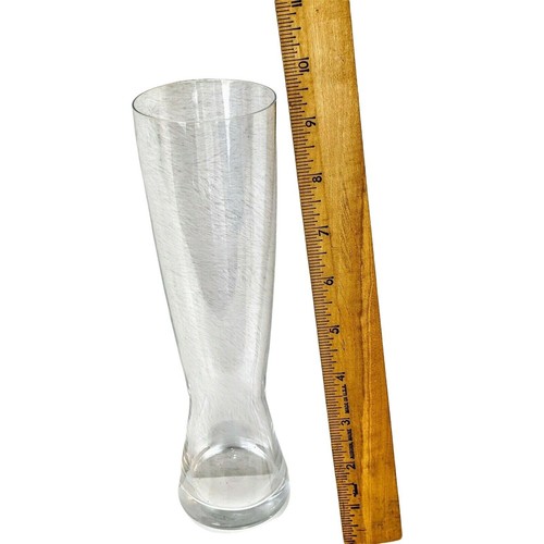 Clear Glass Pilsner Beer Glass 7.5" Tall Curved Design For Drinks/Decoration C45 - Picture 3 of 5