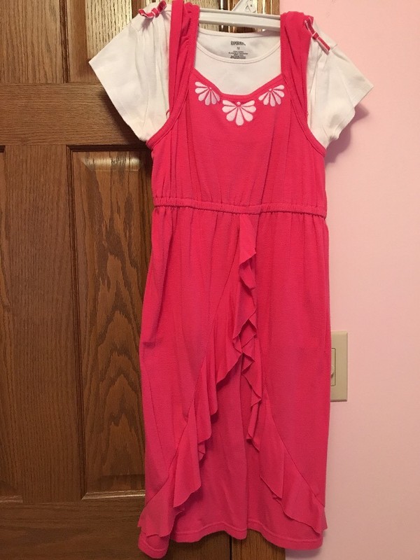 GYMBOREE GIRLS PINK SLEEVELESS DRESS WHITE TOP SET OUTFIT SIZE 12