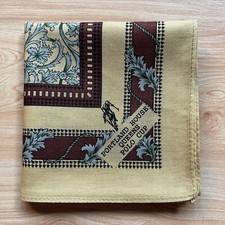 HANDKERCHIEF VINTAGE ART IVY PATTERNED POCKET SQUARE MEN'S COTTON 17" A1018