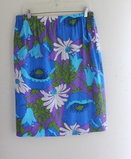Vintage Psychadelic Flowers Vintage 70s Knit Pencil Straight Skirt Sz M L Today