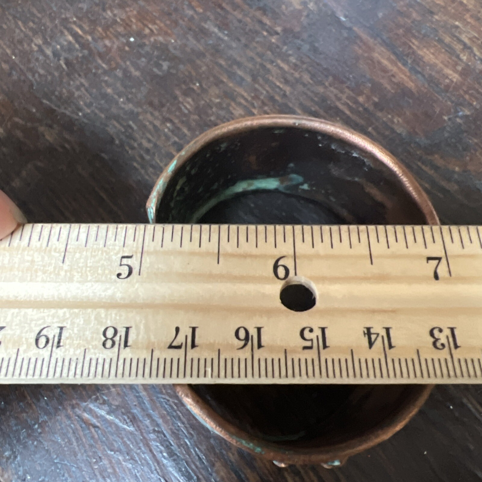 Solid Copper Rustic Patina Cuff Bracelet Verdigris - image 15