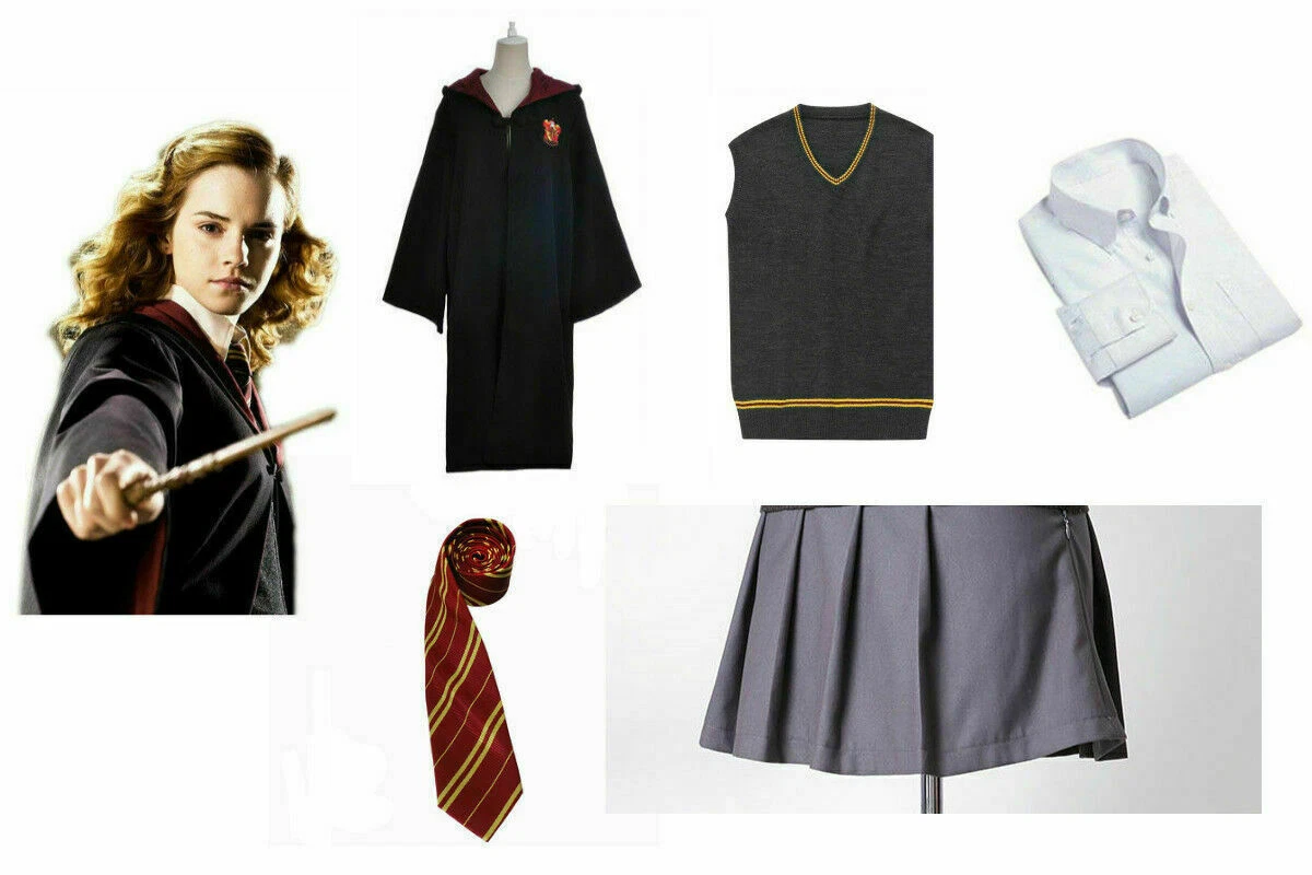 Costume Cosplay Bambino Adulto*tHarry Potter Hermione Granger Grifondoro  Uniforme