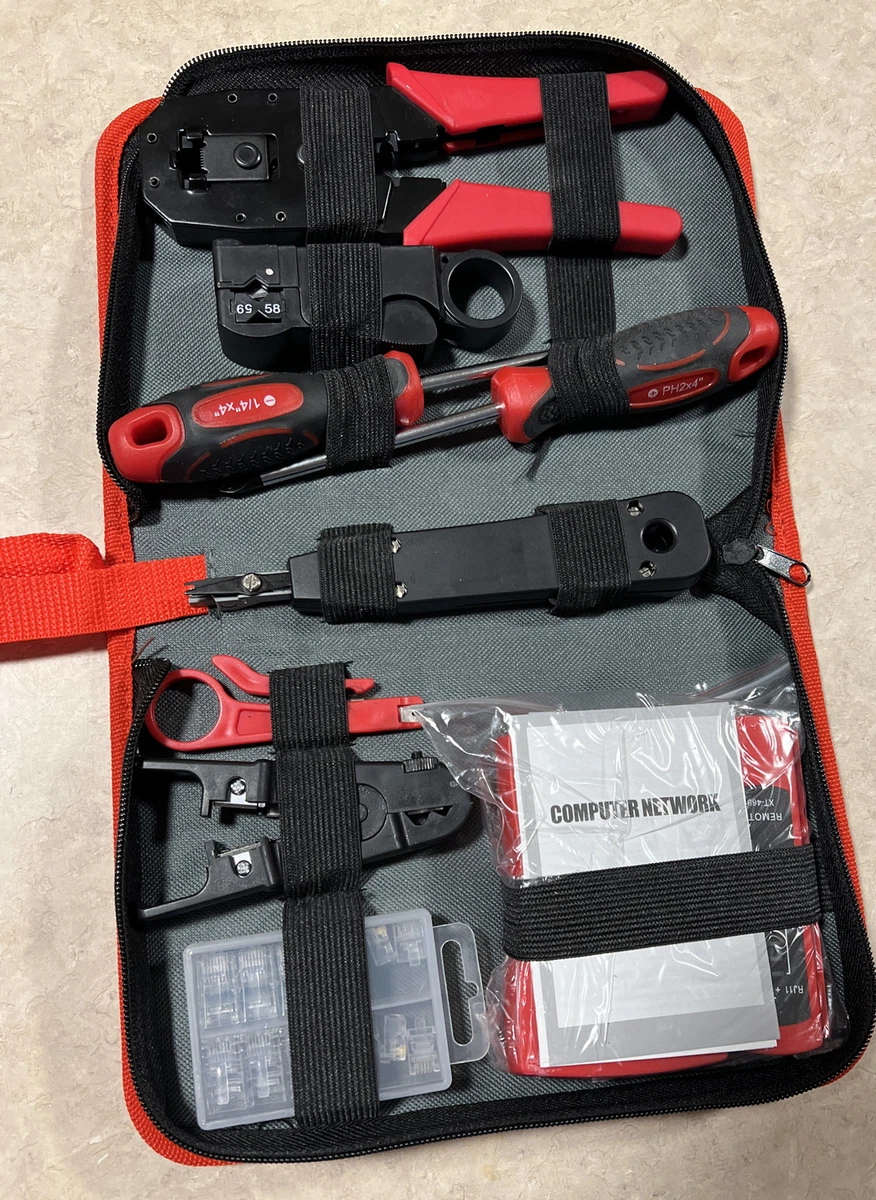 Hi Spec 9 Piece Network Cable Tester Wiring Repair Tool Kit. Rapid RJ11 RJ45
