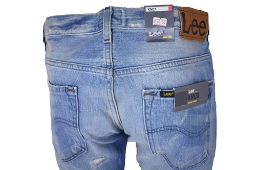 Jeans Lee knox Uomo Svasato Dritto Straight  Regular Fit W30 31 32 33 34 36 Blu - Foto 71 di 71