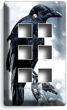 MAJESTIC BLACK RAVEN LIGHT SWITCH OUTLET WALL PLATE ROOM MAN CAVE DARK ART DECOR