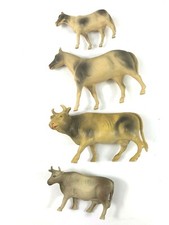 Lot of 4 Vintage Cows Horses Celluloid Toy Christmas Putz Figures Decoration