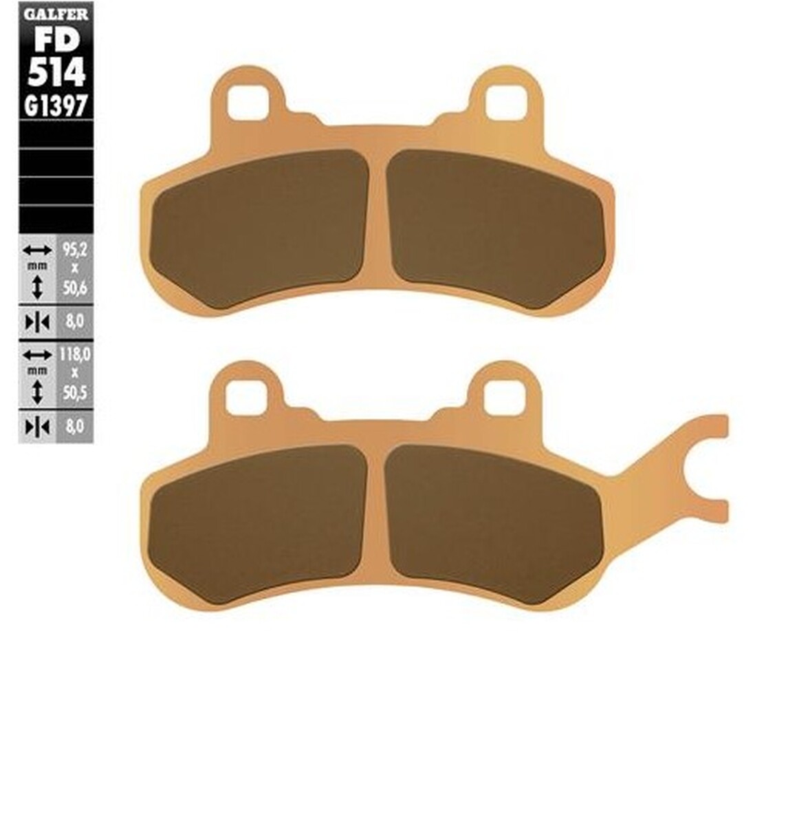 Plaquettes de frein KH682 Can-Am métal fritté pour sorties boue et rando