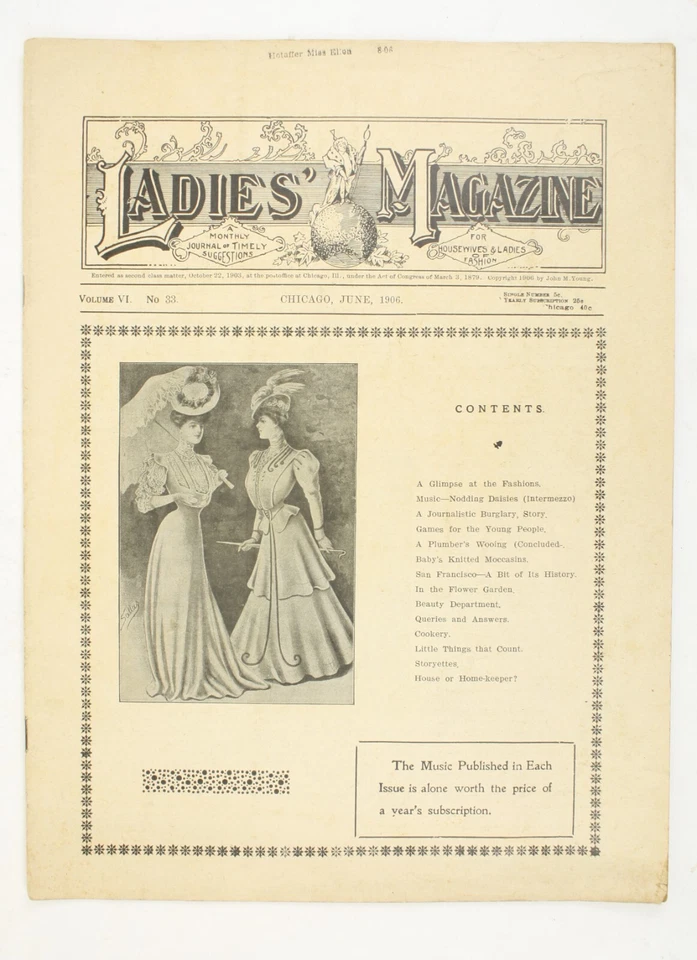 1906 Ladies Magazine V6 #33 May Manton Antique Edwardian Women Housewife Fashion - Image 2 of 4