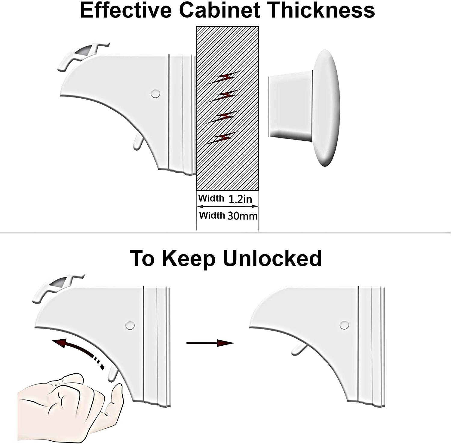 Magnetic Child Safety Locks for Cupboards and Drawers - 10 Locks 2 Keys by Baba