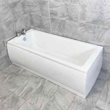 Image of Suma 1600 x 700mm White Acrylic Square Single Ended Bath with Panel Options