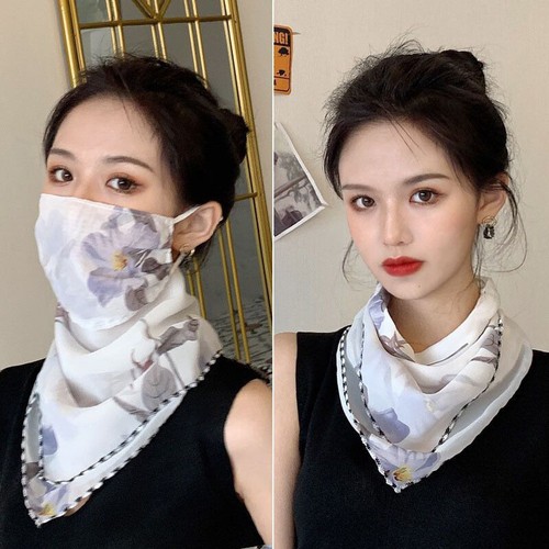 Outdoor Windproof Dustproof Breathable Scarf Mask Triangular Silk Scarf For Girl - Picture 24 of 28