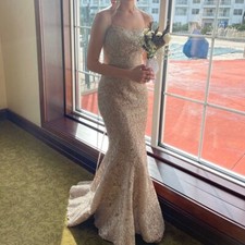 sherri hill prom dress size 2 rose gold, great condition 