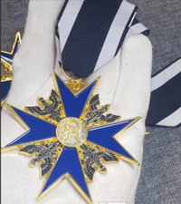 German Army  Gold Black Eagle 74mm Medal w ribbon Full SIZE Replica