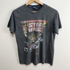 Vtg Y2k Star Wars The Mighty Vader Comic Book Cover Gray T-Shirt Adult L