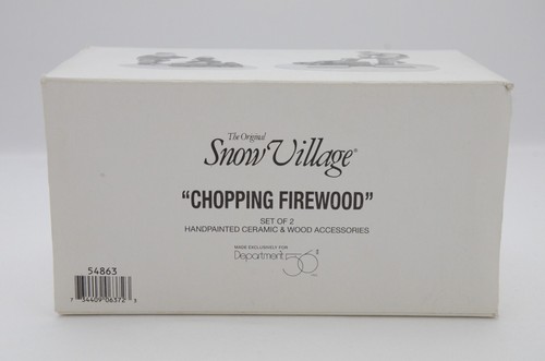 Department 56 The Original Snow Village "Chopping Firewood" Pre-Owned - Picture 8 of 9