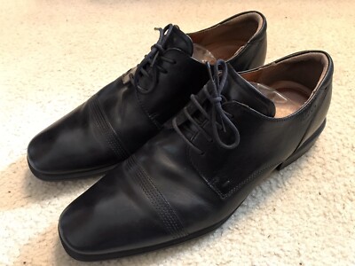 Mens Ecco Black Leather Lace Up Loafer/Dress Shoes Sz EU 45  display picture 2