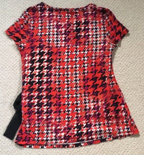 M & S PER UNA TOP ~ SIZE 18 ~ RED MIX ~ 95% VISCOSE 5% ELASTANE ~ MACHINE WASH - Picture 9 of 9