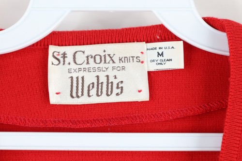 Vtg 90s St Croix Knits Mens Medium Dapper Wool Knit Pocket Cardigan Sweater USA - Picture 6 of 13