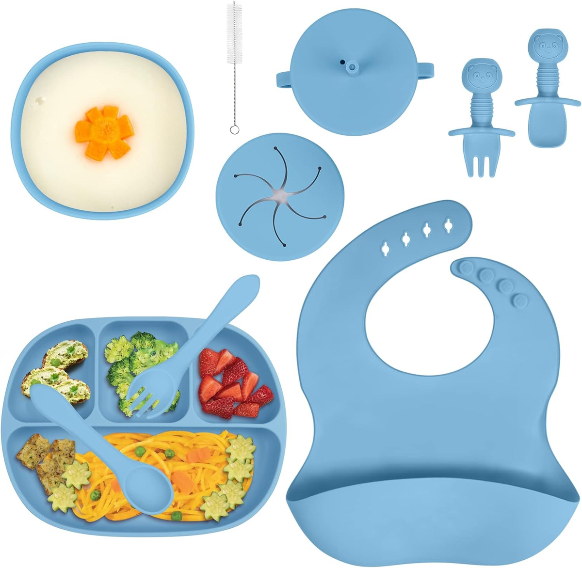 HappyDoo - Set Pappa Svezzamento - Piatto Svezzamento Ventosa per