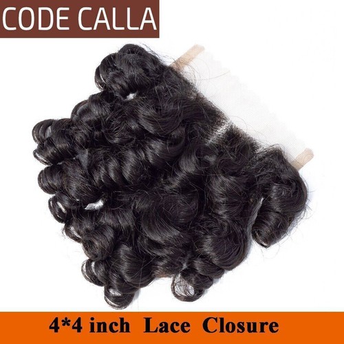 Code Calla federndes lockiges Haar 4*4 Spitzenverschluss malaysisch lockig Mittelteil - Bild 3 von 11
