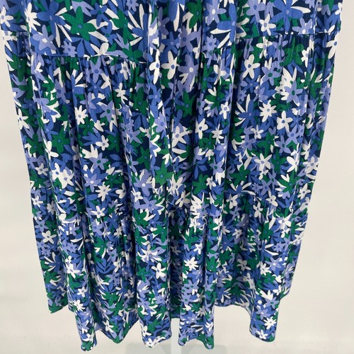 Talbots NWT Sz 12 Midi Dress Blue & Green Floral Viscose Fit Flare 3/4 Sleeve - Picture 10 of 20